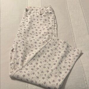 Floral Print White Pants